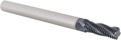 Scientific Cutting Tools - 3/8-24 UNF, 0.29" Cutting Diam, 4 Flute, Solid Carbide Helical Flute Thread Mill - Internal/External Thread, 0.808" LOC, 3-1/2" OAL, 5/16" Shank Diam - Exact Industrial Supply