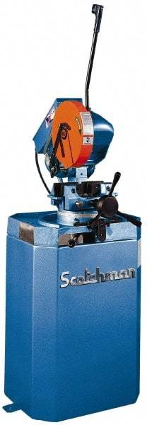 Scotchman - 1 Cutting Speed, 14" Blade Diam, Cold Saw - 1,500 & 3,000 RPM Blade Speed, Floor Machine, 3 Phase, Compatible with Non-Ferrous Material - Exact Industrial Supply
