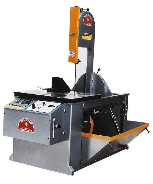 Roll-In Saw - 14 Inch Throat Capacity, Vertical Bandsaw - 70 to 400 SFPM, 2 HP, Three Phase - Exact Industrial Supply