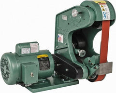 Burr King - 48 Inch Long x 2 Inch Wide Belt Grinder - 1 hp, 120 Volts, Vertical Belt, 6,000 Ft. per Min Belt Speed - Exact Industrial Supply