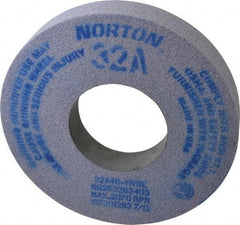 Norton - 12" Diam x 5" Hole x 2" Thick, H Hardness, 46 Grit Surface Grinding Wheel - Aluminum Oxide, Type 1, Coarse Grade, 2,070 Max RPM, Vitrified Bond, No Recess - Exact Industrial Supply