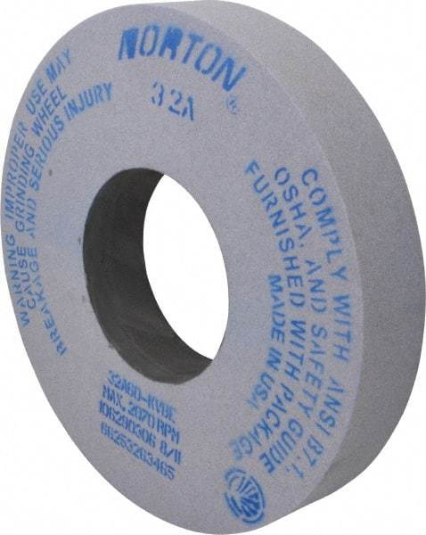 Norton - 12" Diam x 5" Hole x 2" Thick, K Hardness, 60 Grit Surface Grinding Wheel - Aluminum Oxide, Type 1, Medium Grade, 2,070 Max RPM, Vitrified Bond, No Recess - Exact Industrial Supply