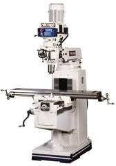 Vectrax - 10" Table Width x 54" Table Length, Electronic Variable Speed Control, 3 Phase Knee Milling Machine - NT40 Spindle Taper, 5 hp - Exact Industrial Supply