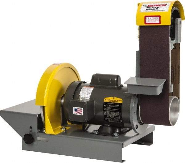 Kalamazoo - 36 Inch Long x 4 Inch Wide Belt, 10 Inch Diameter, Horizontal and Vertical Combination Sanding Machine - 1/2 HP, Single Phase - Exact Industrial Supply