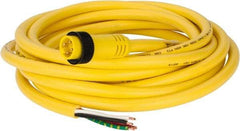 Brad Harrison - 10 Amp, Male 90° Cordset Sensor and Receptacle - 600 VAC/VDC, 15 Ft. Long Cable, IP68 Ingress Rating - Exact Industrial Supply