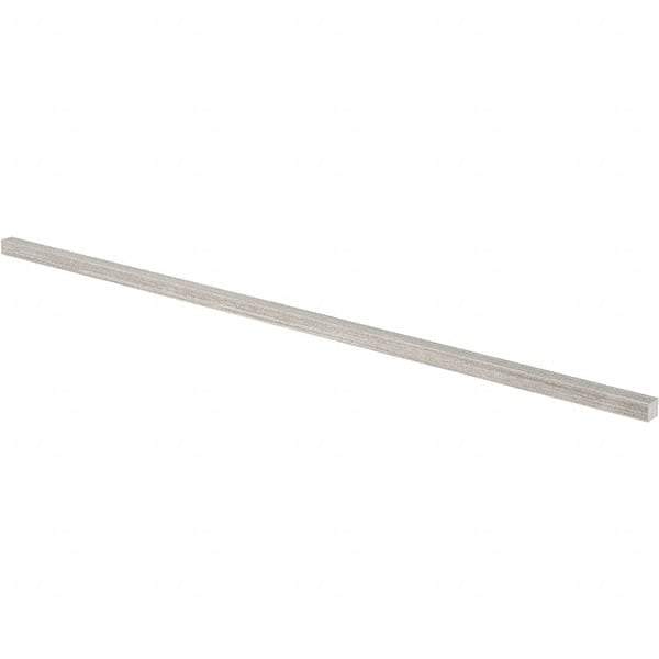 Value Collection - 12" Long x 1/4" High x 1/4" Wide, Plain Key Stock - Stainless Steel - Exact Industrial Supply