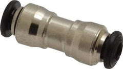 Alpha Technologies - 4mm Outside Diam, Nickel Plated Brass Push-to-Connect Tube Union - 250 Max psi, Tube to Tube Connection, Buna O-Ring - Exact Industrial Supply