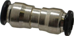 Alpha Technologies - 5mm Outside Diam, Nickel Plated Brass Push-to-Connect Tube Union - 250 Max psi, Tube to Tube Connection, Buna O-Ring - Exact Industrial Supply