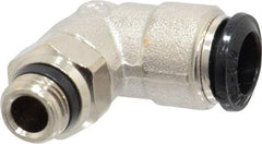 Alpha Technologies - 8mm Outside Diam, 1/8 Universal, Nickel Plated Brass Push-to-Connect Tube Male Swivel Elbow - 250 Max psi, Tube to Universal Thread Connection, Buna O-Ring - Exact Industrial Supply