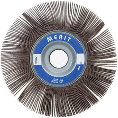 Merit Abrasives - 6" Diam, 120 Grit Ceramic Unmounted Flap Wheel - 1" Hole, 1" Wide, Coated, Fine Grade, 6,000 Max RPM , Cloth Backing - Exact Industrial Supply