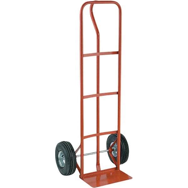 Wesco Industrial Products - 500 Lb Capacity 51" OAH Hand Truck - 7-1/2 x 14" Base Plate, D Handle, Steel, Full Pneumatic Wheels - Exact Industrial Supply