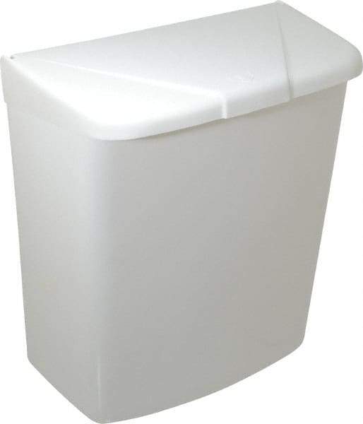 NuTrend Disposables - Plastic Feminine Hygiene Product Receptacle - 11-1/2" High x 9-1/2" Wide x 4-1/4" Deep, White - Exact Industrial Supply