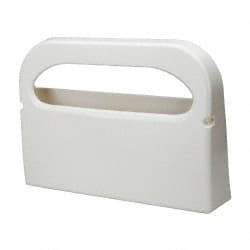 NuTrend Disposables - 500 Capacity White Plastic Toilet Seat Cover Dispenser - 11-1/2" High x 3-1/2" Deep, Holds 2 Half Fold Sleeves - Exact Industrial Supply