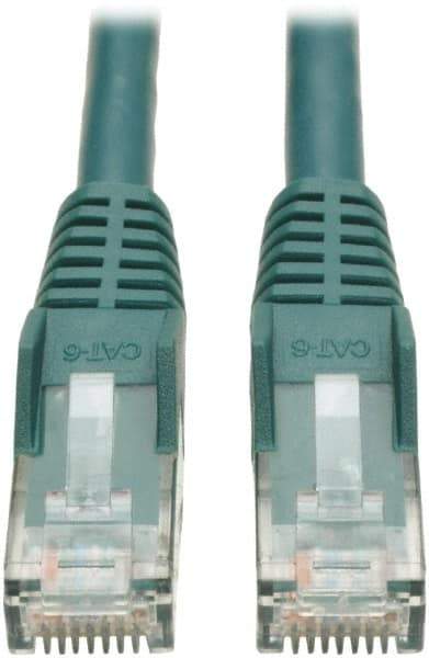 Tripp-Lite - Cat6, 24 AWG, 8 Wires, 550 MHz, Unshielded Network & Ethernet Cable - Green, PVC, 14' OAL - Exact Industrial Supply
