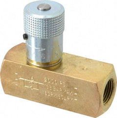 Parker - 8 GPM 3/8 Inlet Brass Hydraulic Control Valve - 3/8-18 Thread - Exact Industrial Supply