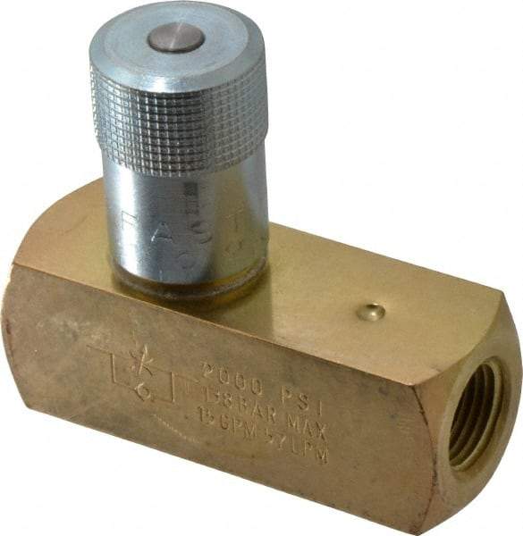 Parker - 15 GPM 1/2 Inlet Brass Hydraulic Control Valve - 1/2-14 Thread - Exact Industrial Supply