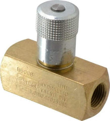 Parker - 8 GPM 3/8 Inlet Brass Hydraulic Control Valve - 3/8-18 Thread - Exact Industrial Supply