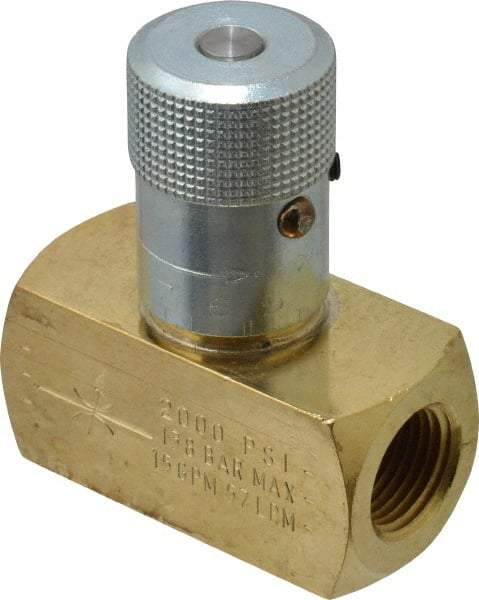 Parker - 15 GPM 1/2 Inlet Brass Hydraulic Control Valve - 1/2-14 Thread - Exact Industrial Supply