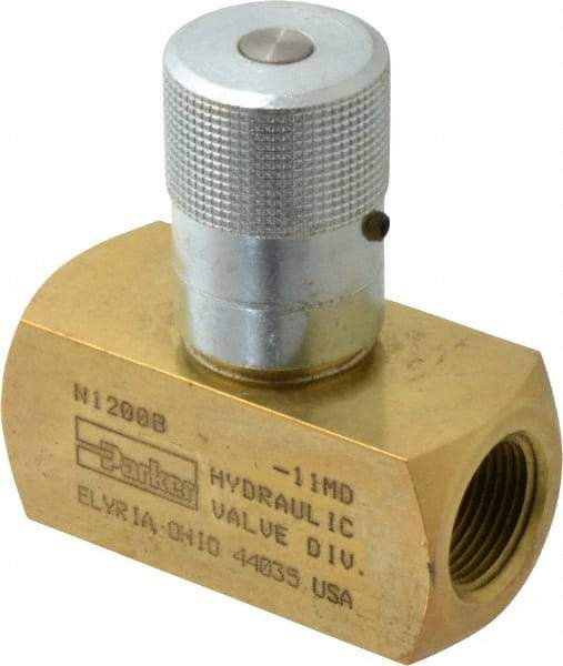 Parker - 25 GPM 3/4 Inlet Brass Hydraulic Control Valve - 3/4-14 Thread - Exact Industrial Supply