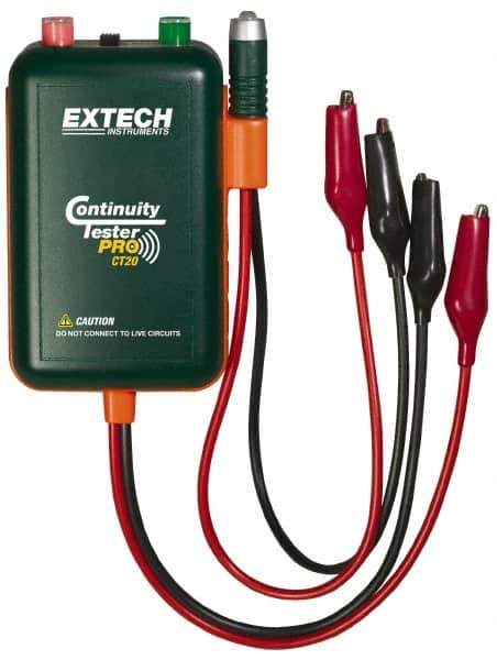 Extech - Circuit Continuity Tester - LED Display, 9V Power Supply - Exact Industrial Supply
