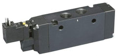 Parker - 4-Way Body Ported Stacking Solenoid Valve - 24 VDC, 7 CV Rate, Air Return, 9.13" Long - Exact Industrial Supply
