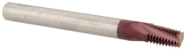 Iscar - NPT, 1/4" Cutting Diam, 3 Flute, Solid Carbide Helical Flute Thread Mill - External Thread, 0.4" LOC, 2-1/2" OAL, 1/4" Shank Diam - Exact Industrial Supply