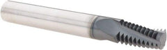 Iscar - NPT, 0.312" Cutting Diam, 3 Flute, Solid Carbide Helical Flute Thread Mill - External Thread, 0.6" LOC, 3" OAL - Exact Industrial Supply
