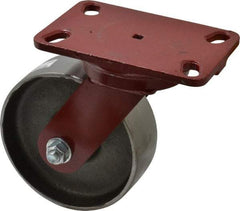 Hamilton - 6" Diam x 2" Wide x 7-3/4" OAH Top Plate Mount Swivel Caster - Forged Steel, 2,000 Lb Capacity, Roller Bearing, 4-1/2 x 6-1/2" Plate - Exact Industrial Supply