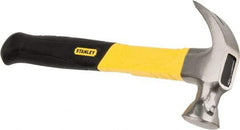 Stanley - 1 Lb Head, Curved Claw Nail Hammer - 13" OAL, Carbon Steel Head, Graphite Handle with Grip - Exact Industrial Supply