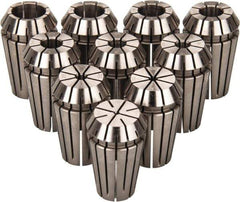 ETM - 10 Piece, 0.79mm to 9.53mm Capacity, ER Collet Set - Increments of 1mm, Series ER16 - Exact Industrial Supply