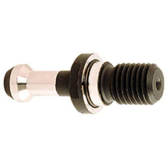 Iscar - CAT50 Taper, 1-8 Thread, 45° Angle Radius, Standard Retention Knob - 2.3" OAL, 1.14" Knob Diam, 1" from Knob to Flange, 0.315" Coolant Hole, Through Coolant - Exact Industrial Supply