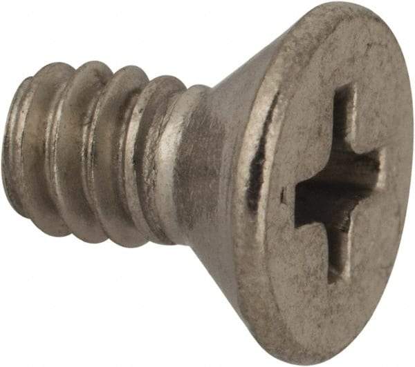 Value Collection - #10-24 UNC, 3/8" OAL Phillips Drive Machine Screw - Flat Head, Grade 316 Stainless Steel, Uncoated, Without Washer - Exact Industrial Supply
