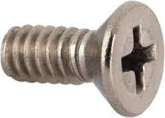 Value Collection - #10-24 UNC, 1/2" OAL Phillips Drive Machine Screw - Flat Head, Grade 316 Stainless Steel, Uncoated, Without Washer - Exact Industrial Supply