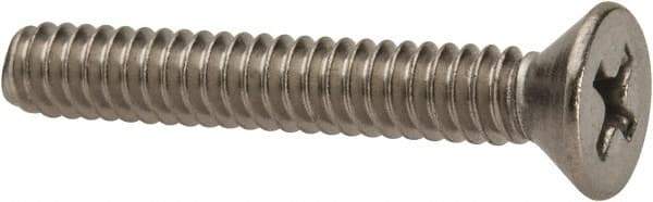 Value Collection - #10-24 UNC, 1-1/4" OAL Phillips Drive Machine Screw - Flat Head, Grade 316 Stainless Steel, Uncoated, Without Washer - Exact Industrial Supply