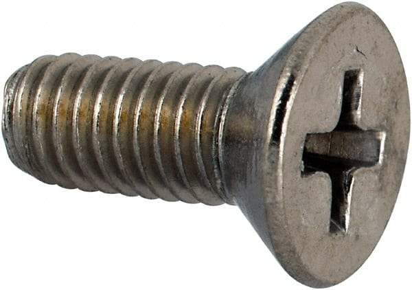 Value Collection - #10-32 UNF, 1/2" OAL Phillips Drive Machine Screw - Flat Head, Grade 316 Stainless Steel, Uncoated, Without Washer - Exact Industrial Supply
