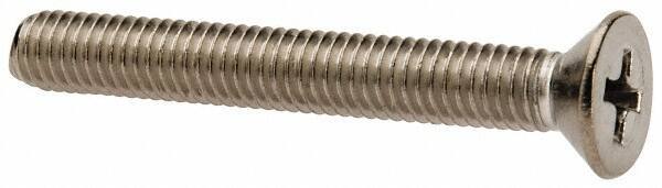 Value Collection - #10-32 UNF, 1-1/2" OAL Phillips Drive Machine Screw - Flat Head, Grade 316 Stainless Steel, Uncoated, Without Washer - Exact Industrial Supply