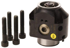 Kennametal - Neutral Cut, KM50 Modular Connection, Adapter/Mount Lathe Modular Clamping Unit - 50.01mm Square Shank Diam, 3.349" OAL, Through Coolant, Series CL2NS-EF Flange Mount Side Access - Exact Industrial Supply