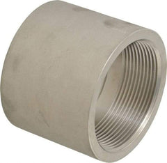 Merit Brass - 3" Grade 304 Stainless Steel Pipe Coupling - FNPT x FNPT End Connections, 150 psi - Exact Industrial Supply