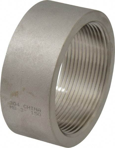 Merit Brass - 3" Grade 304 Stainless Steel Pipe Half Coupling - FNPT End Connections, 150 psi - Exact Industrial Supply