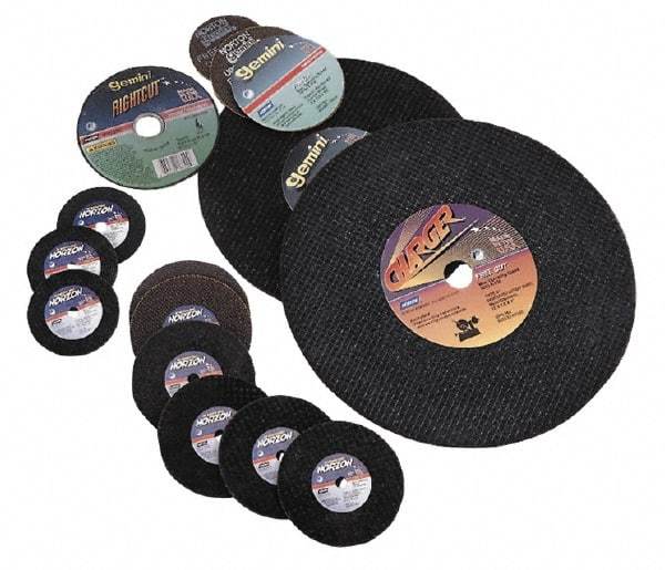 Made in USA - 4-1/2" 60 Grit Zirconia Alumina Cutoff Wheel - 0.045" Thick, 7/8" Arbor, 12,000 Max RPM, Use with Angle Grinders - Exact Industrial Supply