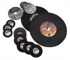 Made in USA - 5" 60 Grit Zirconia Alumina Cutoff Wheel - 0.045" Thick, 7/8" Arbor, 12,000 Max RPM, Use with Angle Grinders - Exact Industrial Supply