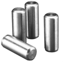 Value Collection - 1/8" Diam x 1-1/4" Pin Length Alloy Steel Oversized Dowel Pin - C 50-58 Hardness, 3,200 Lb Breaking Strength, 1 Beveled & 1 Rounded End - Exact Industrial Supply