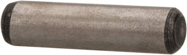 Value Collection - 1/8" Diam x 1/2" Pin Length Alloy Steel Oversized Dowel Pin - C 50-58 Hardness, 3,200 Lb Breaking Strength, 1 Beveled & 1 Rounded End - Exact Industrial Supply