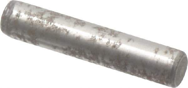 Value Collection - 1/8" Diam x 5/8" Pin Length Alloy Steel Oversized Dowel Pin - C 50-58 Hardness, 3,200 Lb Breaking Strength, 1 Beveled & 1 Rounded End - Exact Industrial Supply