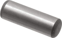 Value Collection - 1/4" Diam x 3/4" Pin Length Alloy Steel Oversized Dowel Pin - C 50-58 Hardness, 12,800 Lb Breaking Strength, 1 Beveled & 1 Rounded End - Exact Industrial Supply