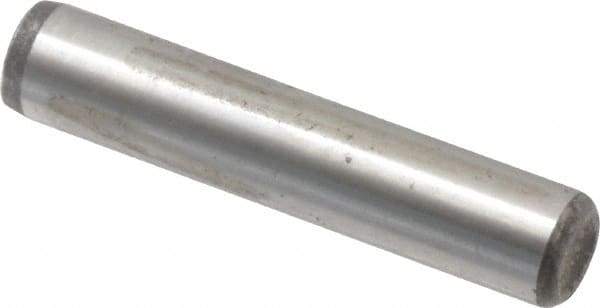 Value Collection - 1/4" Diam x 1-1/4" Pin Length Alloy Steel Oversized Dowel Pin - C 50-58 Hardness, 12,800 Lb Breaking Strength, 1 Beveled & 1 Rounded End - Exact Industrial Supply