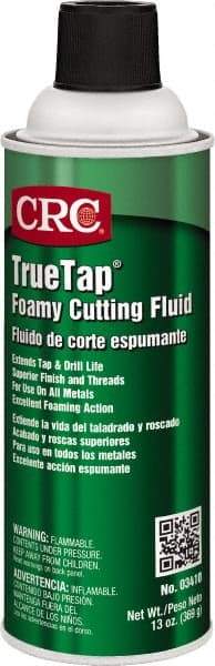 CRC - TrueTap Foamy, 16 oz Aerosol Cutting & Tapping Fluid - Straight Oil, For Drilling, Reaming, Sawing, Shearing, Threading, Turning - Exact Industrial Supply
