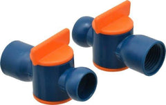 Loc-Line - 2 Piece, 1/2" ID Coolant Hose Valve Pack - Female to Male Connection, Acetal Copolymer Body, 1/2 NPT, Use with Loc-Line Modular Hose Systems - Exact Industrial Supply