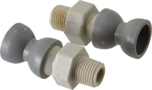 Cedarberg - 2 Piece, 1/4" Hose ID, Female to Male Coolant Hose Pipe Thread Connector - 1/8" NPT, For Snap-Loc Modular Hose Systems - Exact Industrial Supply