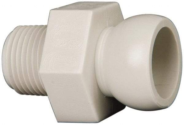 Cedarberg - 4 Piece, 1/2" Hose ID, Male to Male Coolant Hose Pipe Thread Connector - 3/8" NPT, For Snap-Loc Modular Hose Systems - Exact Industrial Supply
